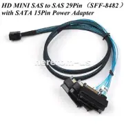 Mini SAS HDD SFF-8643 to SAS 4X SFF-8482 Connector with Power Port Hard Drive 1M