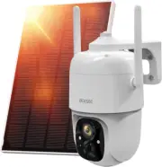 Security Camera Wireless Outdoor,Acesee 360°PTZ Solar PTZ +Solar panels