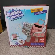 Bubble Machine Solution Automatic 80 Holes Engineering Car Pink & Gray color