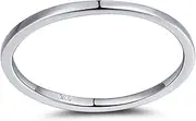 [JO WISDOM] HEART BY HEART YH Jewelry 2mm White Gold Plated 925 Sterling Silver Rings Polished Comfort Fit Dome Wedding Band Ring