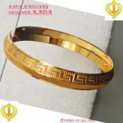 Brass Kara One Edge Gold Look Sikh Singh Bangle Kaur Khalsa kada bracelet L4 New