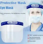 FULL FACE COVERING ANTI-FOG SHIELD CLEAR GLASSES SAFETY PROTECTION VISOR GUARD