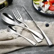 Stainless Steel Cutlery Set 24pcs Dinnerware Set Knives Forks Spoons Silver Set