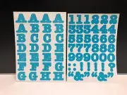 Creative Memories Stickers Pastel Blue ALPHABET LETTERS NUMBERS ABC/123 - Ret.