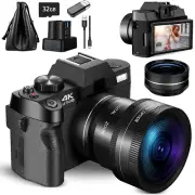 4K Ultra HD 48MP All-In-One Vlogging Camera with 16X Zoom and Wide Angle Lens