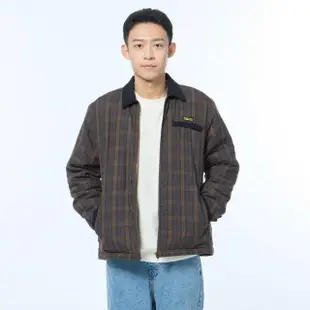 【JEEP】男裝 復古格紋襯衫式外套(咖啡色)