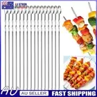 16Pcs Kabob Skewers Stainless Steel Barbecue Flat Skewers Kitchen Accessories