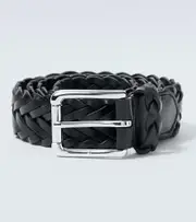 [Ralph Lauren Purple Label] Ralph Lauren Purple Label Woven leather belt Inch 36 black