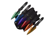 Perfect Point Assorted Colour Throwing Knives 140mm 6pcs (K-PP-595-6MC)