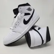 Air Jordan 1 Mid Men's Size 11.5 White Black Athletic Shoes DQ8426-132