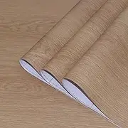 TOTIO Walnut Wood Peel and Stick Wallpaper Light Brown Wood Grain Contact Paper Bubble-Free Design Matte Thickened 16x78inch Waterproof Counter Top Stick Paper Self-Adhesive Vinyl Wrap for Cabinets