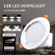 12X LED Downlight 3500-6500K 70mm90mm120mm AU Plug Trichrome/Dimmable Ceiling