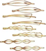 Messen Hair Pins Set Geometric Hair Clips Metal Hairpin Minimalist Hair Styling Jewelry Hair Clamps Accessories Barrettes Gold Bobby Pin for Girl Women (8 Pieces,Style 7)