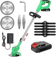 Grass Trimmer Cordless Electric Weed Brush Cutter Kit Edger Lawn Mower with 2Pcs 24V Batteries & Replace Blade Pruning Cutter Garden Tools for Lawn Care (Color : 1 Battery)