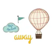 Sizzix Framelits Die Set 5PK w/Clear Stamps - Hot Air Balloon by Jillibean Soup
