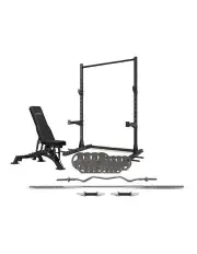 [Cortex] SR3 Squat Rack With 90kg Standard Tri-Grip Weight Bar And Bench Set in Black