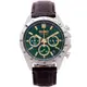 SEIKO 日本國內販售款三眼計時皮革錶帶手錶(SBTR017)-綠面X咖啡色/40mm