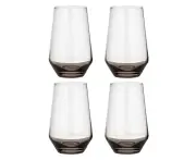 4PK Ladelle Prism 400ml Highball Tumbler Glass Drinkware/Glassware Set Noir