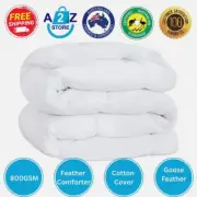 Laura Hill 800GSM Goose Down Feather Comforter Doona - Super King Natural Quilt