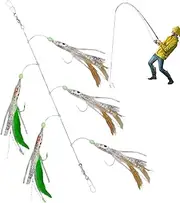 Squid Lure, Fluorescent Octopus Hooks, Realistic Fish Hook for River Pond Freshwater Saltwater