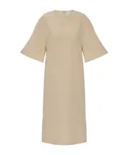 Lanvin Satin Drawstring Waist Dress FR34,FR36,FR38 beige