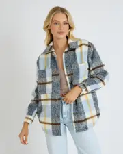 [RVCA] RVCA Women's Valley Plaid Shacket in Straw Size Small S Straw