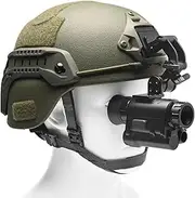 Night Vision Goggles Monocular for Adults, 2K Helmet Mounted Night Vision Scope with 4 Color Modes 4X Magnification, HD Recording & Playback for Camping