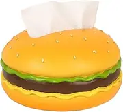 Hamburger Tissue Box, Decorative Tissue Cover, Fun Napkin Dispenser, Creative Paper Dispenser, Novelty Tissue Box, Hamburger Napkin Holder, Tissue Box For Desktop, Round Tissue Holder, Cute Ti