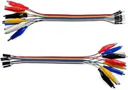 Oiyagai 2 in 1 Alligator Clip to Dupont Wire 10pin 20cm Male, Crocodile Clip to Jumper Wire 10pin 20cm Female for Test Lead Arduino/Raspberry Pi/Orange Pi
