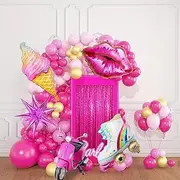 BBOSCH Barbie Pink Balloon Set Girl Barbie Theme Birthday Wedding Party Decoration(125 PCS)