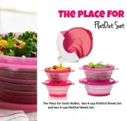 New Tupperware FlatOut Set - Holder - 3 Cup & 4 Cup