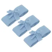 3 Pcs Grey Blue Ribbon Crinkle Chiffon, 1 1/2 Inch Handmade Tulle Fabric