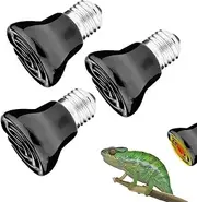 Pet Ceramic Heat Lamp, Infrared Bulb Emitter Lamp, 3 PCS, 25W 50W 75W, Reptile Heating Lamp Bulb, E27 Interface, Suitable for Pet Brooder Coop Chicken Reptiles Amphibian