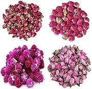 TooGet Dried Flowers Natural Flowers Includes Red Rose Flowers, Peony Ball, Gomphrena globosa, Peach Flowers, Edible Flower Kit for Soap Making Supplies, Also for All Kinds of Flower Crafts