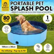 Dog Pool Folding Puppy Splash Bath Portable Paddling Summer Outdoor - 120x30CM