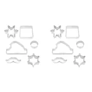 12pc R&M Tinplated Steel Santa Centrepiece Cookie Cutter Set Bakeware Silver