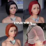 13x4 frontal lace wig Short Pixie Cut Human Hair Wig Straight Remy Brazilian Wig