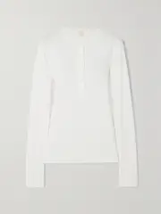[TOTEME] TOTEME - Ribbed Cotton-jersey Top - White - xx small xx small White