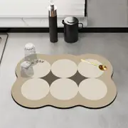 Beige 40CM X 60CM Dish Drying Mat for Kitchen Counter-Water Absorbing Hide Stain Kitchen Counter Drying Mat-Rubber Backed Under Dish Mat Coffee Mat
