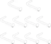 [JeiibrZui] 10 Pcs L-Shaped Nose Bar Ring, Hypoallergenic Nose Rings, Small Plain Nose Rings, Tragus Earring, Septum Ring, Lip Rings, Nose, Ear, Lip Ring, Lip Nostril Piercing Jewelry for Women, Acrylic