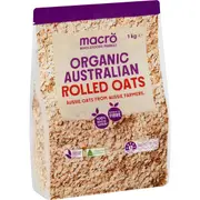 Macro Organic Australian Rolled Oats 1kg