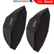 2X Godox 95cm Octagon Grid Softbox Bowens Mount For Studio Flash LED Light