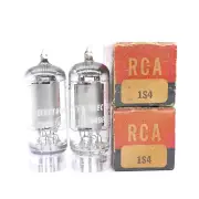 Two Excellent RCA 1S4 Tubes NOS NIB Pentodes Match Dates Test[%]: 98 & 105 TV-7