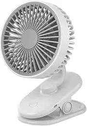 Sansai Portable USB Rechargeable Clip On Desktop Travel Desk/Table Fan White