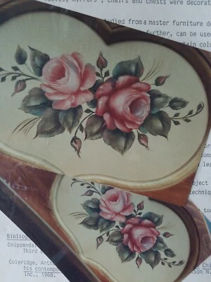 RUTH VANTIL 1992 HEART PINK ROSE Chippendale floral PAINTING PATTERN 140