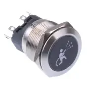 Hose Pipe' Red LED Momentary 22mm Vandal Push Button Switch SPDT 12V