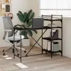 Computer Desk Laptop Study Table Home Workstation With Shelves Durable Black