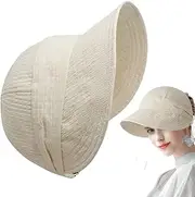 [Aceirropy] Womens Sun Hat,Wide Brim UV Hat | Breathable Adjustable Foldable Cap for Ladies Hiking Summer Travel Camping Sports Beige, Beige