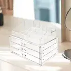 Clear Cosmetic Storage Organizer 3 Drawers Large Capacity Stackable Acrylic ADS