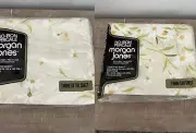 Vintage Morgan Jones Percale Beige Daisies Sheet Set Twin Fitted And Flat NOS